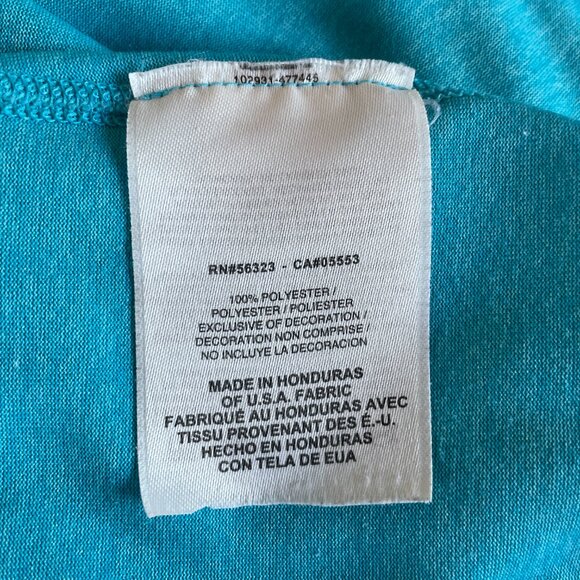 Nike Women's Dri-Fit Long Sleeve Athletic T Shirt Aqua/Turquoise, Size M EUC - Picture 6 of 6